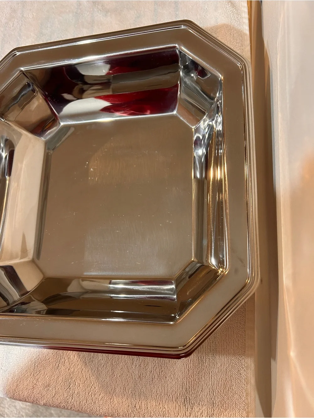Vtg Sheffield Italy” 18/10 Stainless Steel Octagonal Serving Bowl Dish 10.5